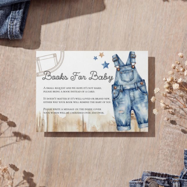 Cartão De Informações Blue Jean Denim Books for Baby Card (Criador carregado)