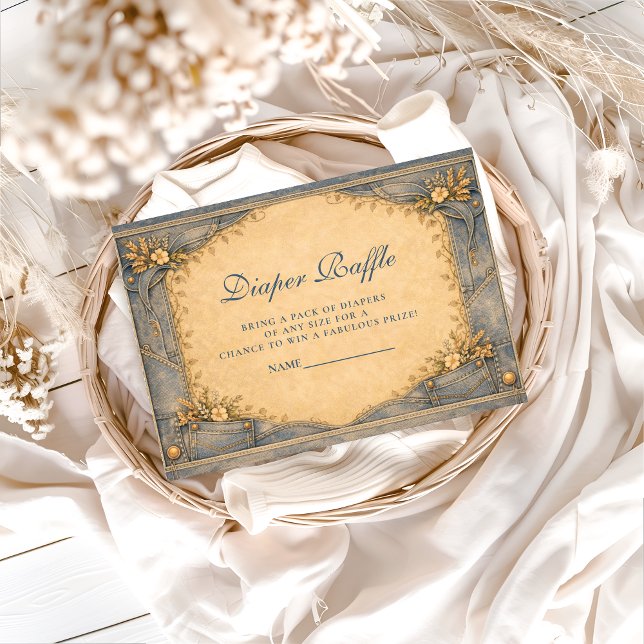 Cartão De Informações Blue Jeans Little Cowbo Diapper Raffle (Criador carregado)