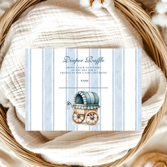 Cartão De Informações Blue Little Cowboy Modern Western Diapper Raffle (Criador carregado)