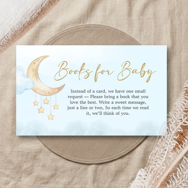 Cartão De Informações Blue Over the Moon Baby Shower Books for Baby (Over the Moon Baby Shower Books for Baby)