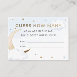 Cartão De Informações Blue Over the Moon Guess How Many Candies Card
