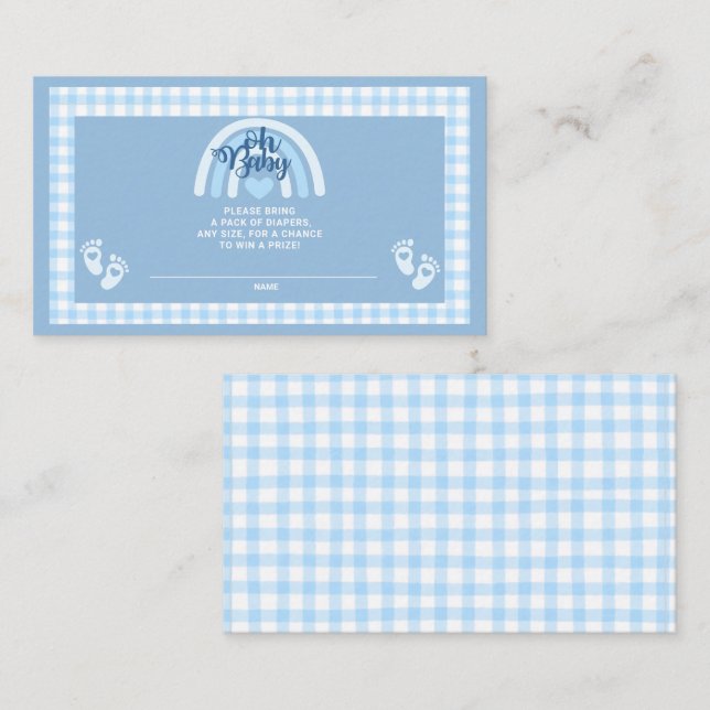 Cartão De Informações Blue Rainbow Baby Shower (Frente/Verso)