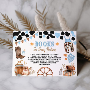 Cartão De Informações Blue Rodeo Cowboy Wild West Livros para Bebê
