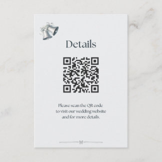 Cartão De Informações Blue Silver Wedding Bells Details Enclosure