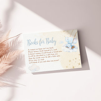 Cartão De Informações Blue Watercolor Elephant Books for Baby Shower