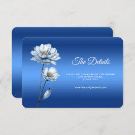 Cartão De Informações Blue Watercolor Flowers Detail Enclosure Card