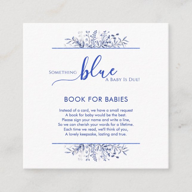 Cartão De Informações Blue Wildflower Something Blue Books for Baby (Frente)