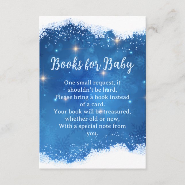 Cartão De Informações Blue Winter Wonderland Books for Baby Card (Frente)