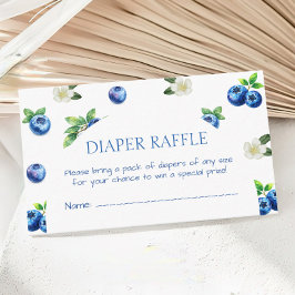Cartão De Informações Blueberry Baby Shower Diaper Raffle Ticket