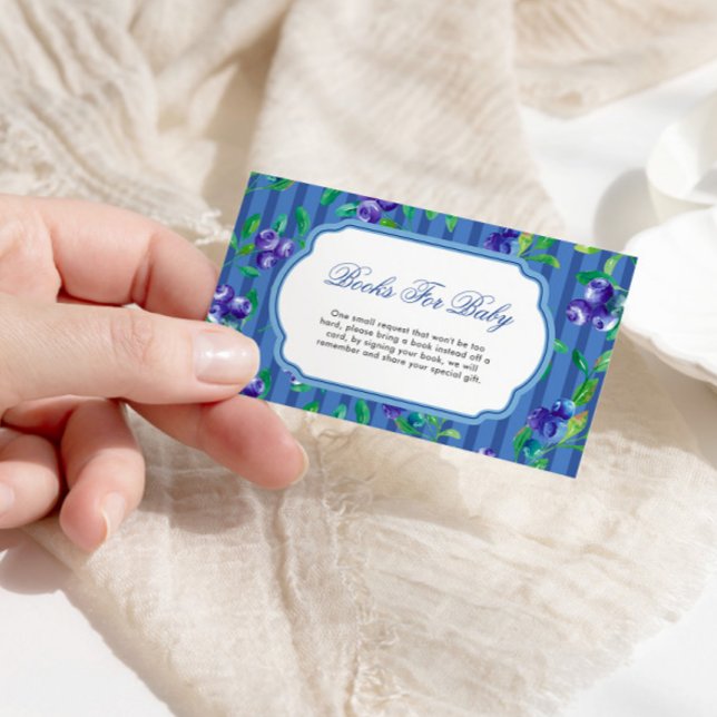 Cartão De Informações Blueberry Berry Sweet Livros Para Chá de fraldas (Criador carregado)