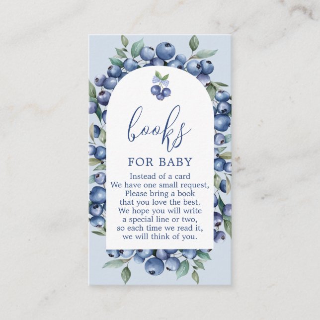 Cartão De Informações Blueberry Books for Baby Request Card (Frente)