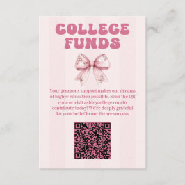 Cartão De Informações Blush Arco Festa de formatura College Funds