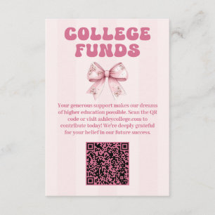 Cartão De Informações Blush Arco Festa de formatura College Funds