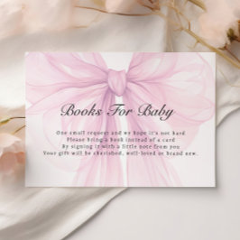 Cartão De Informações Blush Bow Books for Baby Enclosure Card