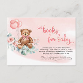 Cartão De Informações Blush Floral Eucalyptus Wreath Teddy Bear