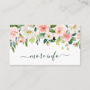 Cartão De Informações Blush Pink Bloom Weding More Info