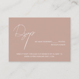 Cartão De Informações Blush pink elegant script wedding website RSVP