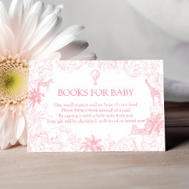 Cartão De Informações Blush Pink Jungle Safari Animals Books for Baby
