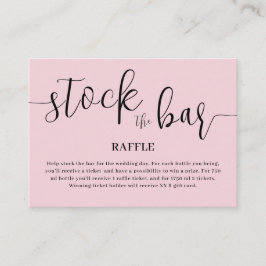 Cartão De Informações Blush Pink Stock the bar Bridal Shower