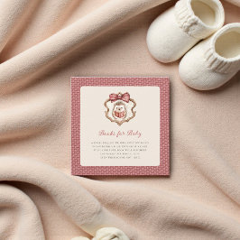 Cartão De Informações Blush Pink Textured Hedgehog Baby Shower Book