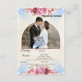 Cartão De Informações Blush Rose Church Wedding Enclosure Card