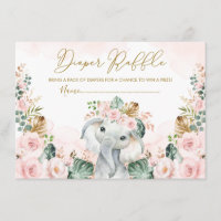 Blush Tropical Boho Elephant Baby Fralda Raffle