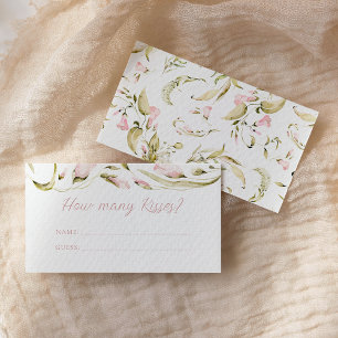 Cartão De Informações Blush Watercolor Floral Chá Quantos Beijos
