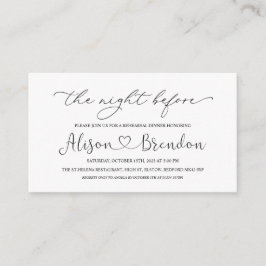 Cartão De Informações Boas-vindas em Preto e Branco à Noite Anterior ao 