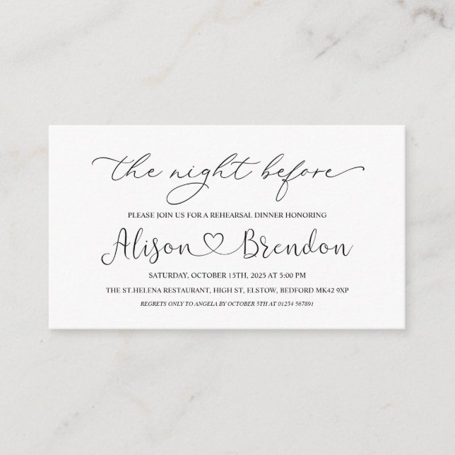 Cartão De Informações Boas-vindas em preto e branco para a véspera Enclo (Frente)