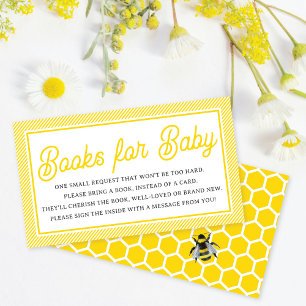 Cartão De Informações Boas Vintage Bumblebee Livros Para Chá de fraldas