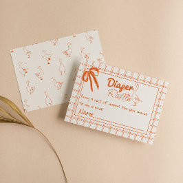 Cartão De Informações Bobo Desenhado Ganso Neutro Fralda Gingham Raffle