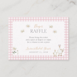 Cartão De Informações Bobo ganso com Chá de Raffle Fralda rosa-rosa