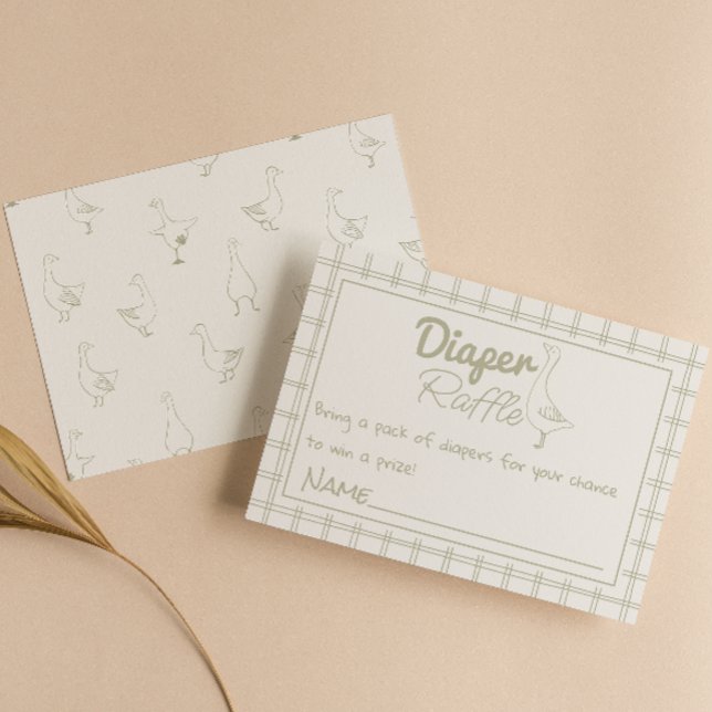 Cartão De Informações Bobo Ganso Desenhado Gênero Neutro Fralda Raffle (Criador carregado)