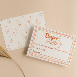 Cartão De Informações Bobo Ganso Mão Desenhada Fralda Neutra Raffle