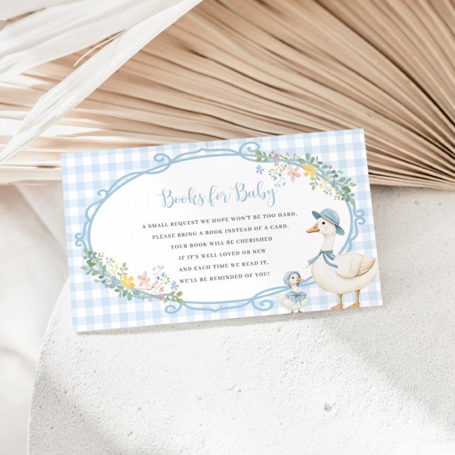 Cartão De Informações Bobo Gingham Blue Gingham Girl Livros Para Bebê (Criador carregado)
