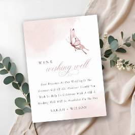 Cartão De Informações Boca-branca Cana Aquarela Borboleta Vinho Desejand