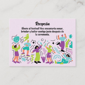 Cartão De Informações Boda Festivalera Baile Lila y Turquesa