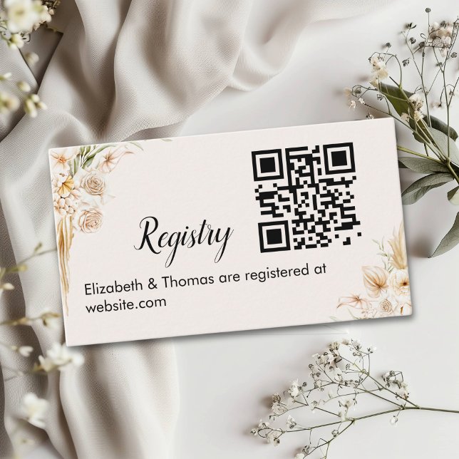 Cartão De Informações Bohemian Bridal Shower with Beige and Yellow Bloom (Criador carregado)