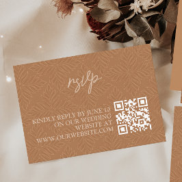 Cartão De Informações Bohemian Terracotta Modern Minimalista Código QR R