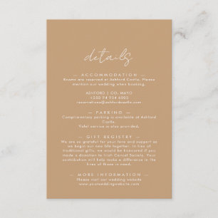 Cartão De Informações Boho Abstrato Detalhes do Casamento de Cavalos F