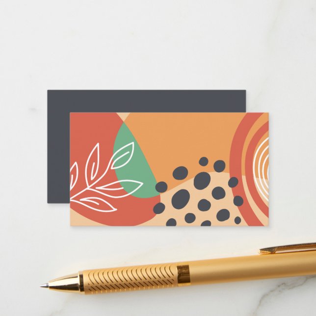 Cartão De Informações Boho abstrato trabalho de arte (Frente/Verso In Situ)