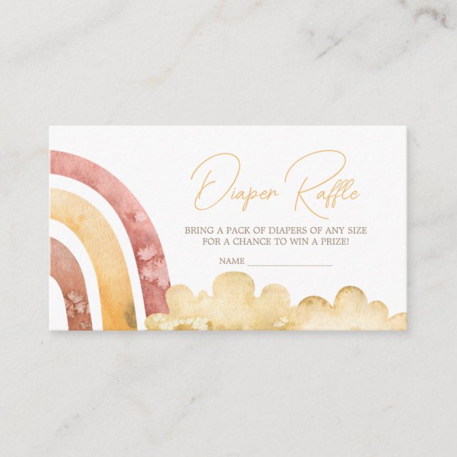 Cartão De Informações Boho Aqui Vem o Filho da Fralda Raffle (Frente)