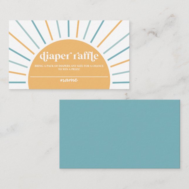 Cartão De Informações Boho Aqui Vem o Filho da Fralda Raffle (Frente/Verso)