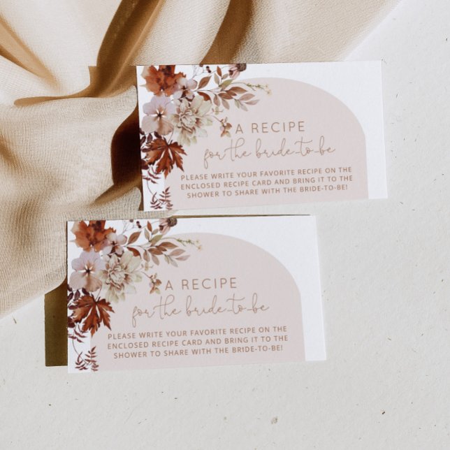 Cartão De Informações Boho arch fall bridal recipe (Criador carregado)