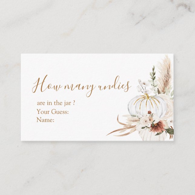 Cartão De Informações Boho Arch White Pumpkin Quantos Undies (Frente)