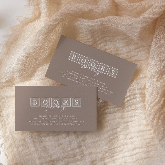 Cartão De Informações Boho Baby Bloqueia Livros Neutros para Bebê (Criador carregado)