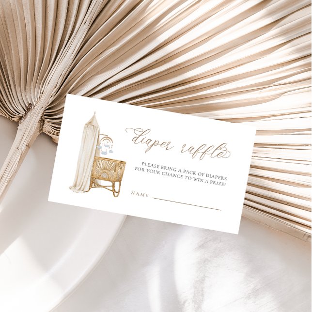 Cartão De Informações Boho Baby Brunch Fralda Raffle Neutral (Criador carregado)