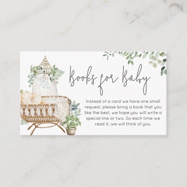 Cartão De Informações Boho Baby Crib Livros de Chá de fraldas para Bebê (Frente)