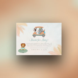 Cartão De Informações Boho Baby Elephant, Macaco, Leão