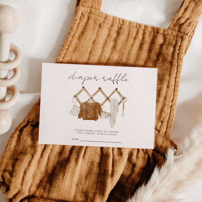 Cartão De Informações Boho Baby Fralda Raffle Sexo Chá Neutro (Criador carregado)